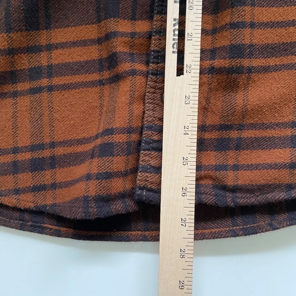 Filson Men's Medium 100% Cotton Copper Black Plaid Flannel Work Shirt 11010689 - Picture 10 of 10